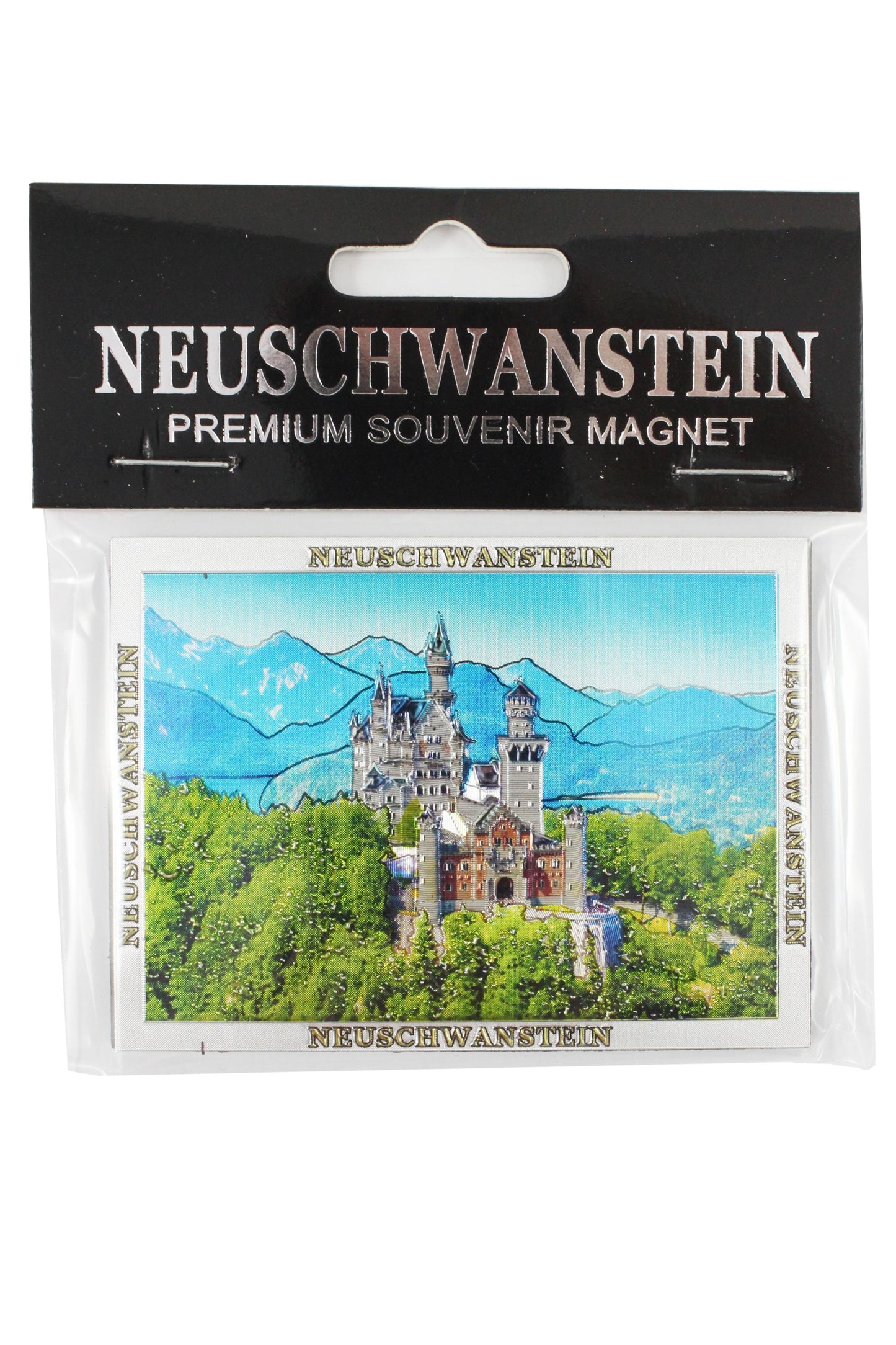 Magnet Schloss Neuschwanstein Silber – Souvenir mit Alpenblick | Allgäu Shopping