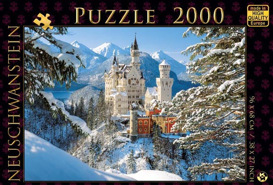 Puzzle Schloss Neuschwanstein Winter – 2000 Teile Querformat Panorama