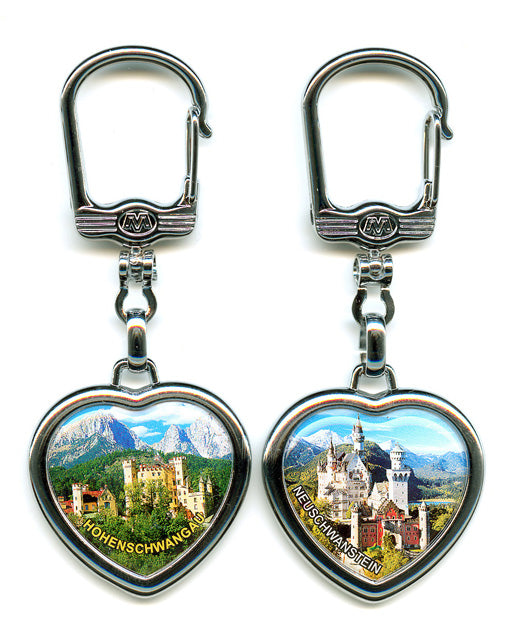Schlüsselanhänger Schloss Neuschwanstein AB Seiten Herzform – Ein charmantes Souvenir aus Bayern
