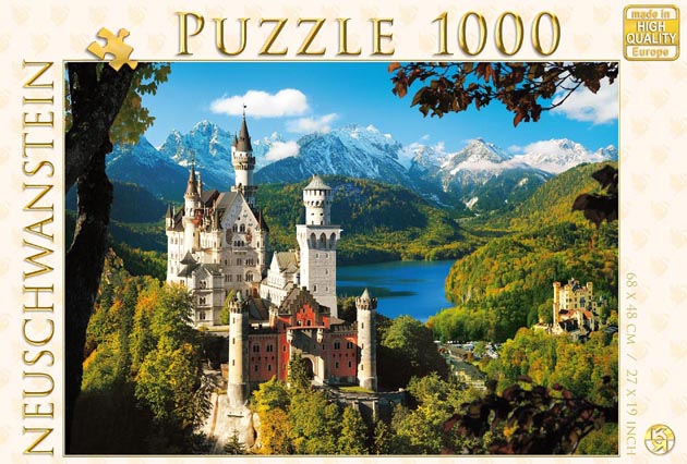 Puzzle Schloss Neuschwanstein Herbst – 1000 Teile Panorama für Puzzle-Fans