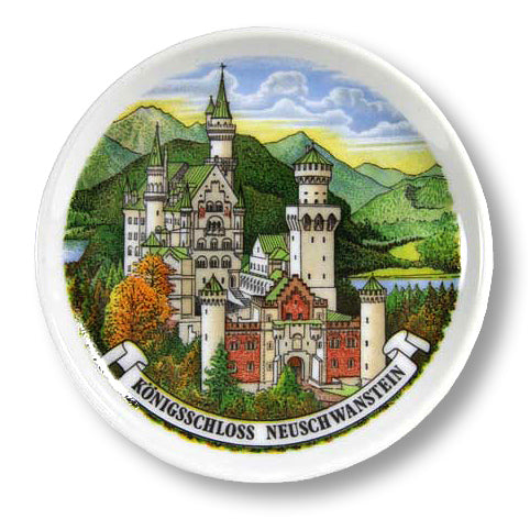 Eleganter Porzellan Untersetzer mit Schloss Neuschwanstein Motiv – Jetzt im Allgäu Shopping Online-Shop entdecken