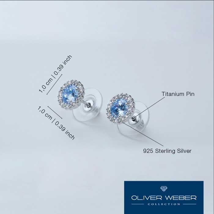 Oliver Weber Ohrstecker Triumph Blau– Elegante Ohrringe mit blauem Stein