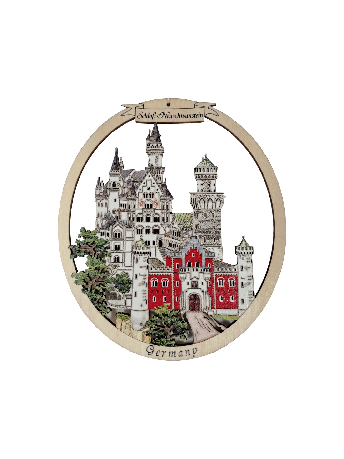 Schloss Neuschwanstein Ornament farbig