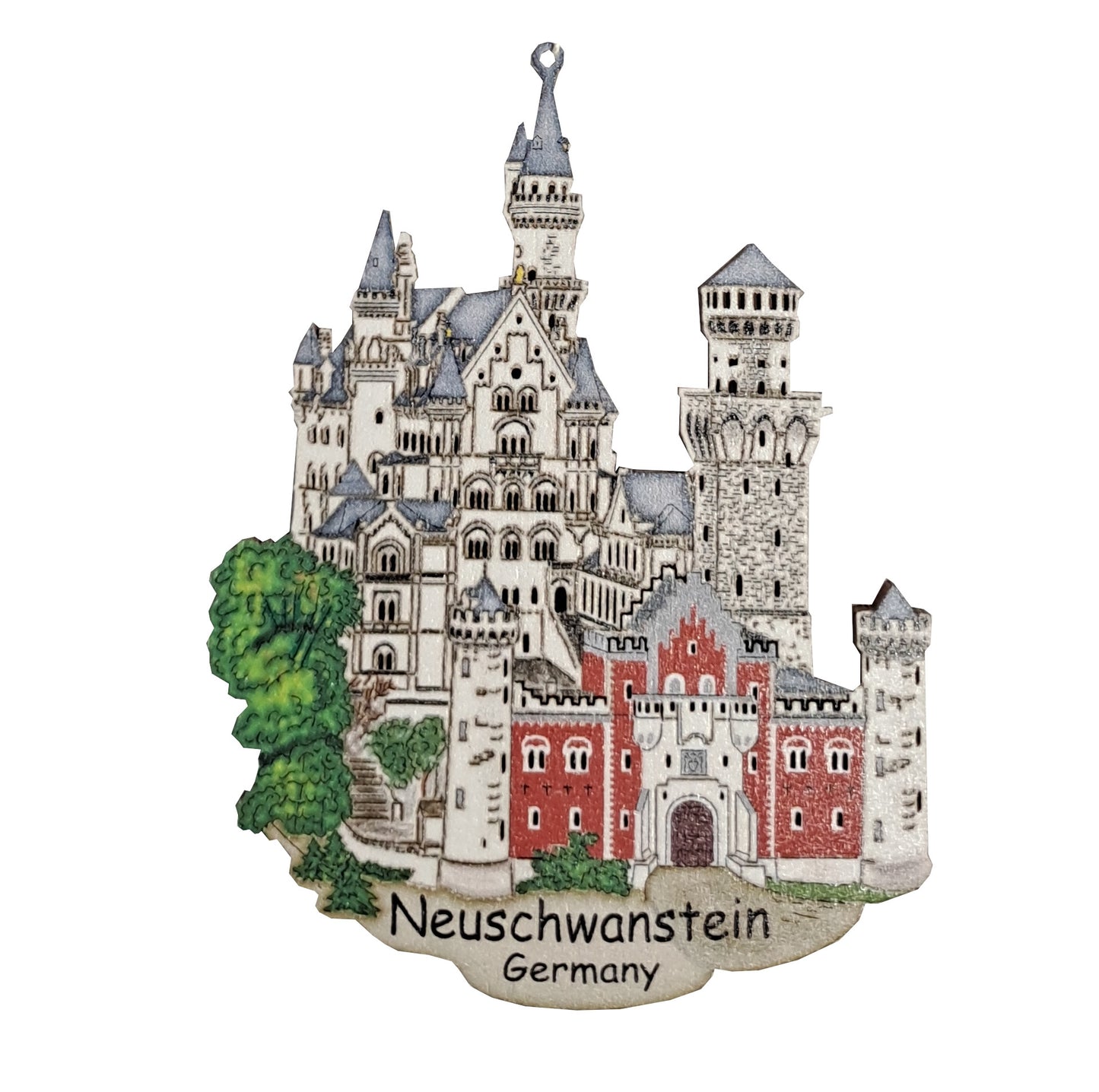 Stern Schloss Neuschwanstein farbig zum Hängen