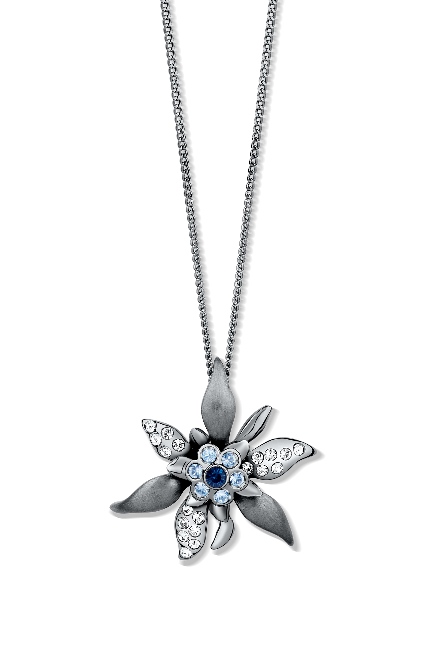 CRYSTALP Edelweiss Anhänger – Elegante Alpenkette mit Kristallen | Allgäu Shopping