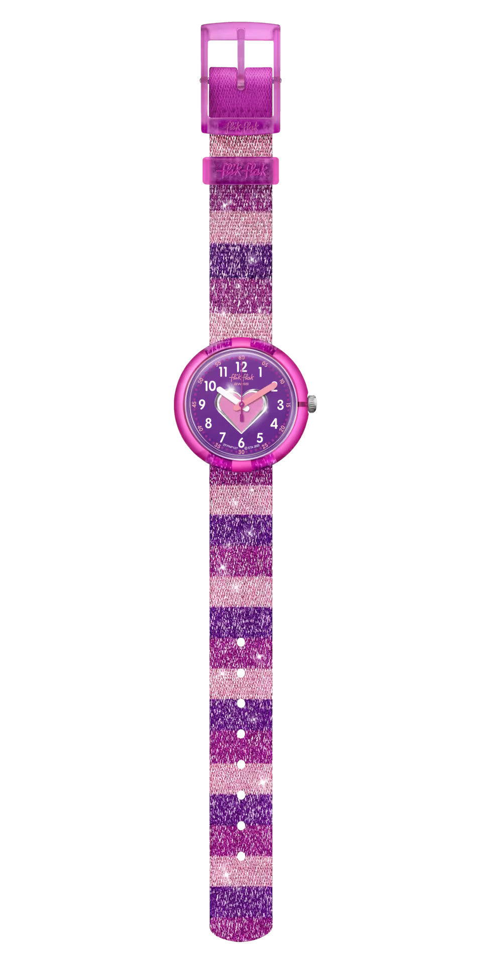 Flik Flak Stripy Glitter Armbanduhr FPNP127 – Bunte, Glitzernde Kinderuhr für Spaß und Stil