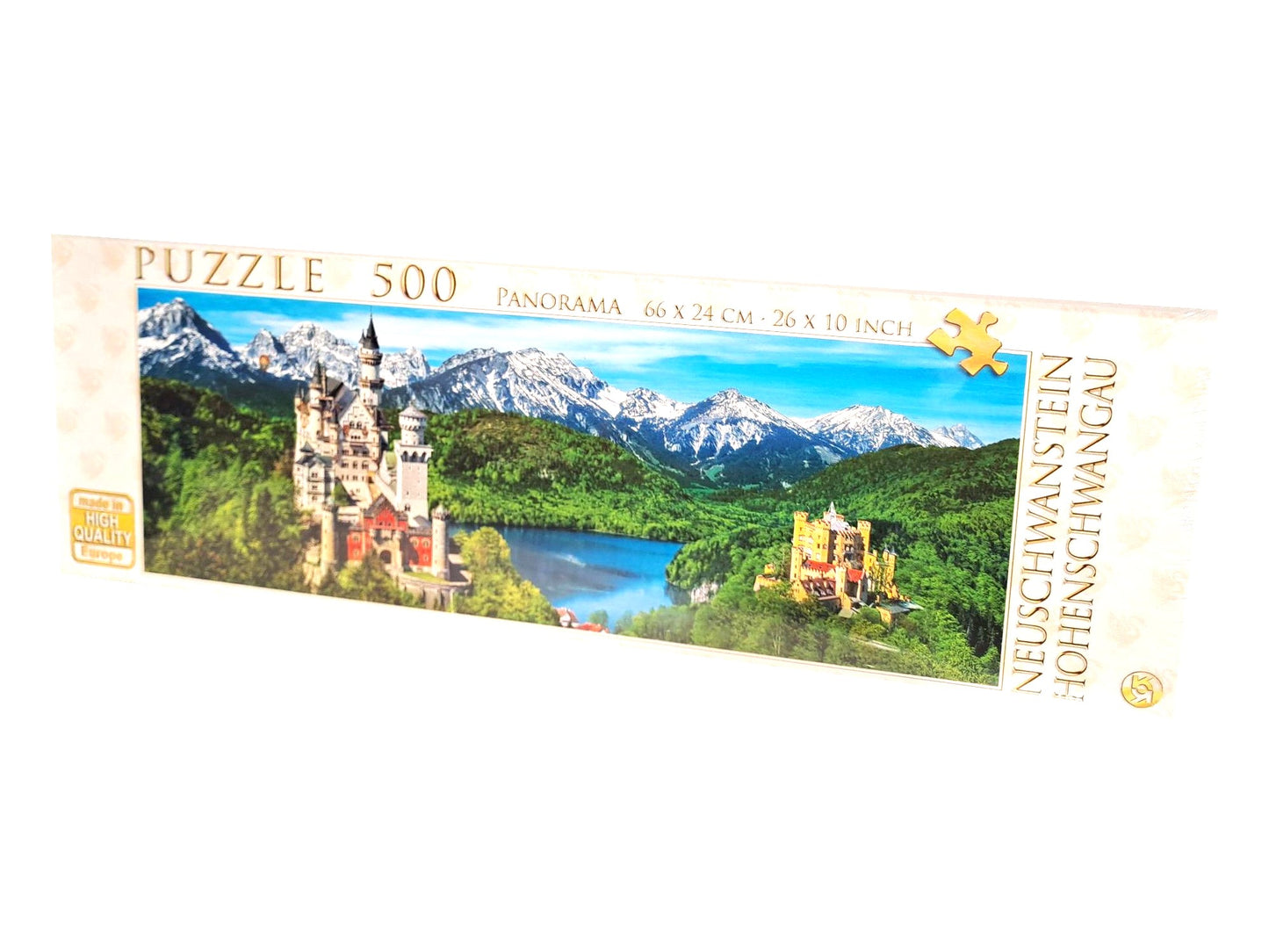 Panorama Puzzle 500 Teile – Schloss Neuschwanstein & Hohenschwangau | Märchenhafte Landschaft