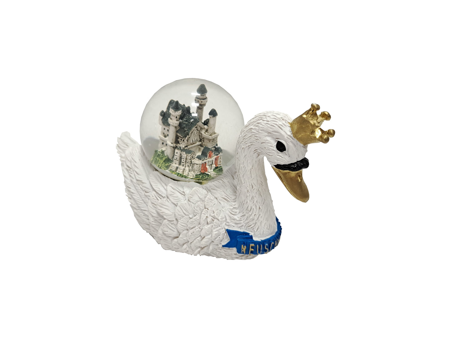 Schneekugel Schwan mit Schloss Neuschwanstein