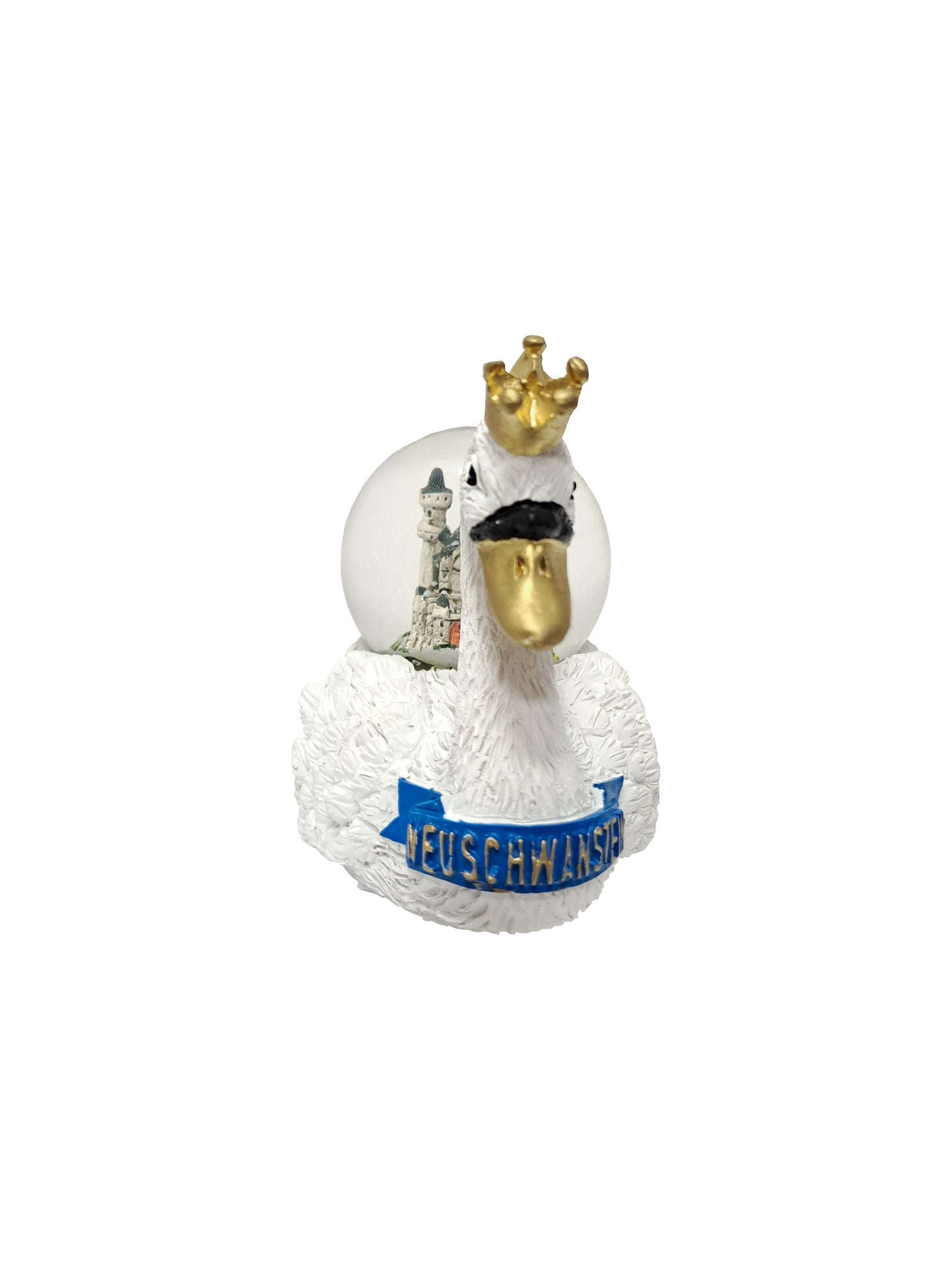 Schneekugel Schwan mit Schloss Neuschwanstein