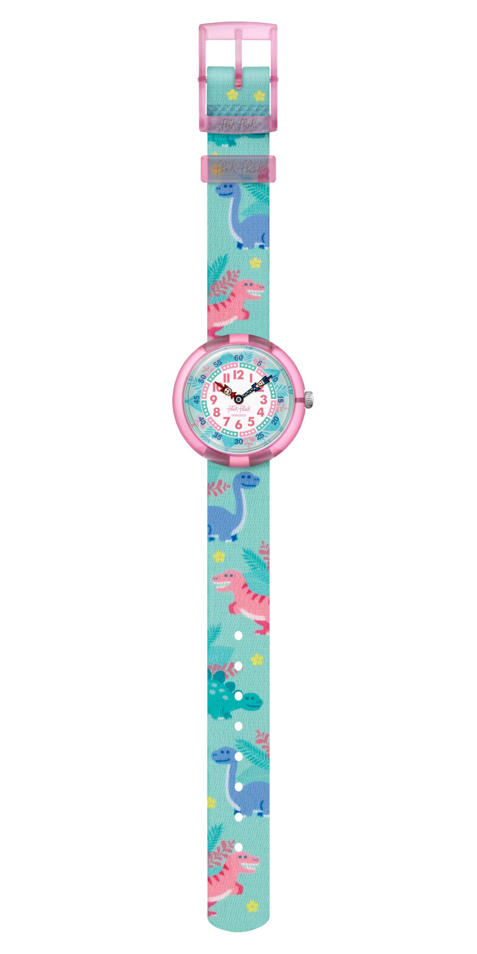 Flik Flak Armbanduhr DINO Party FBNP212 – Bunte Kinderuhr für Abenteuerlustige