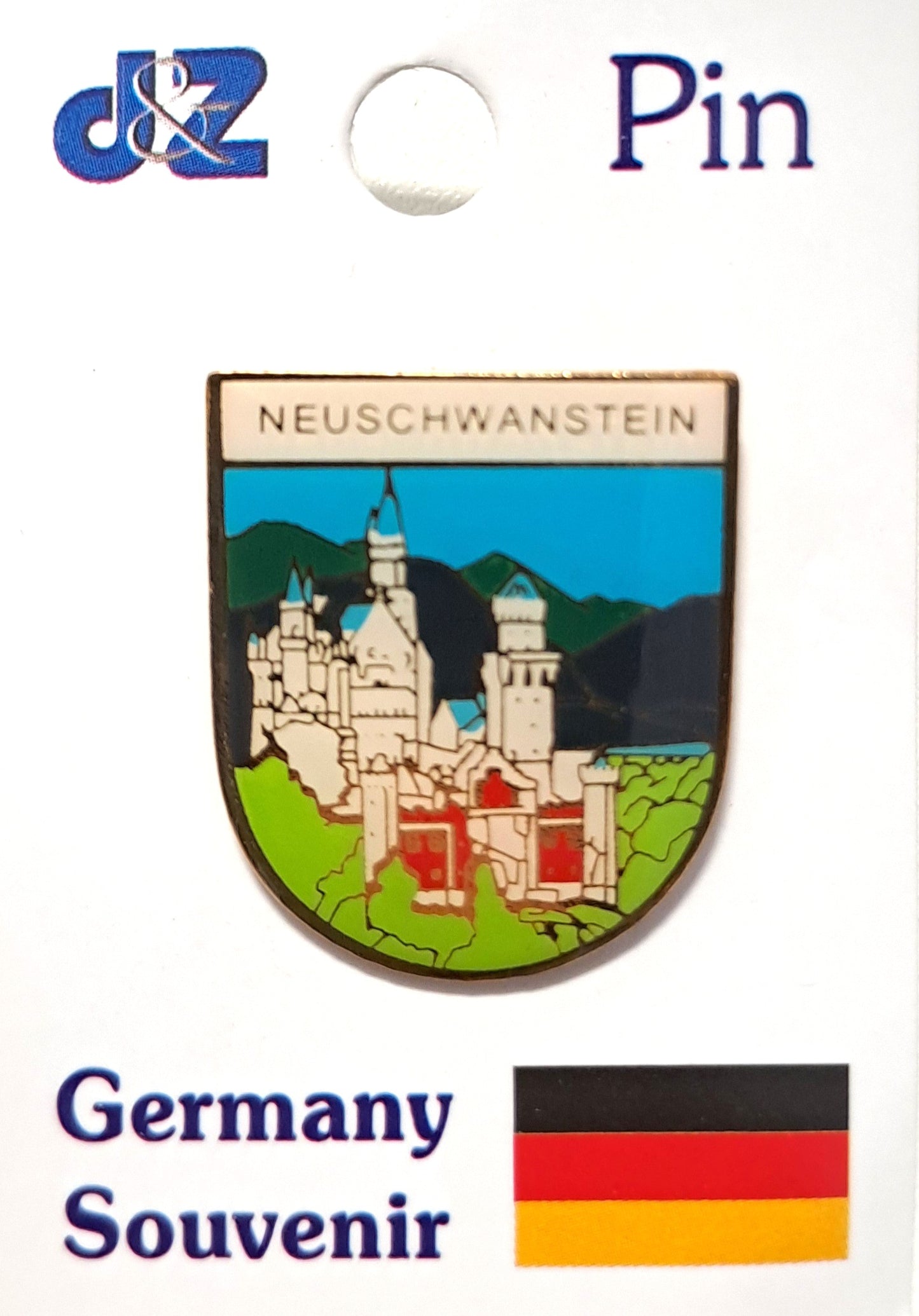 Schloss Neuschwanstein Pin – Buntes Souvenir mit Schloss-Design aus Bayern