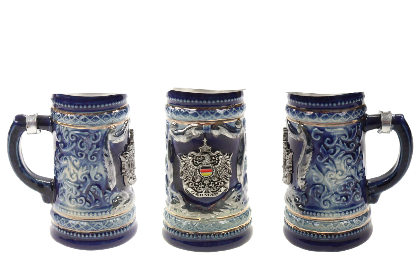 Bierkrug Deutschland Metallwappen Blau 250ml im Allgäu Online Shop