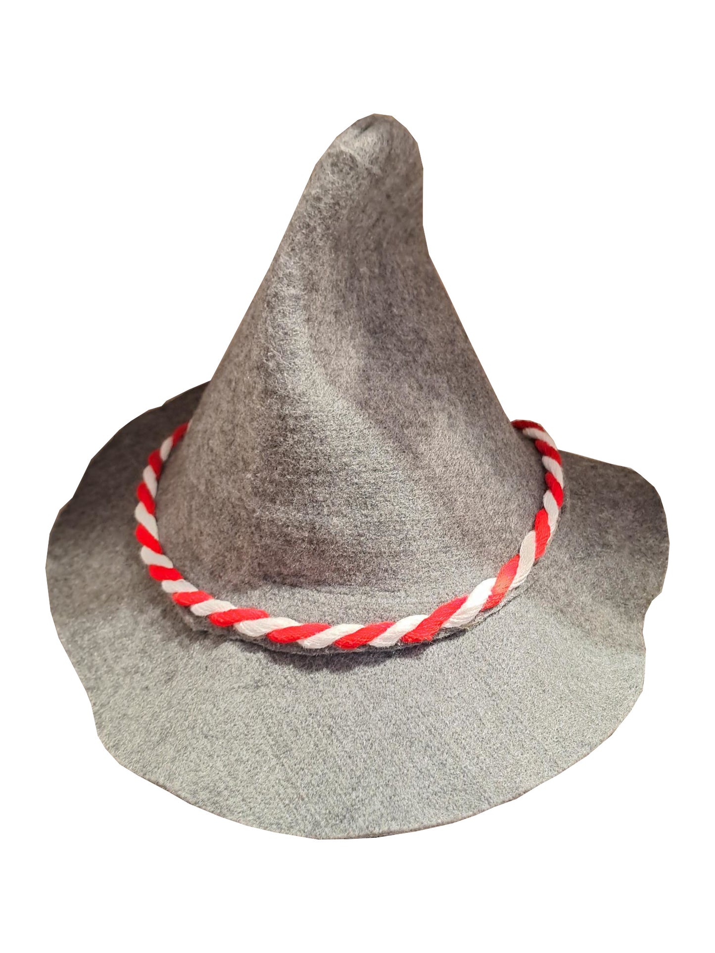 Gaudihut Grau mit Rot-Weißer Kordel – Für echte Trachtenfans!