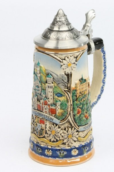Panorama Krug 250 ml – Buntes Schloss Neuschwanstein Motiv Detailreich Traditionell