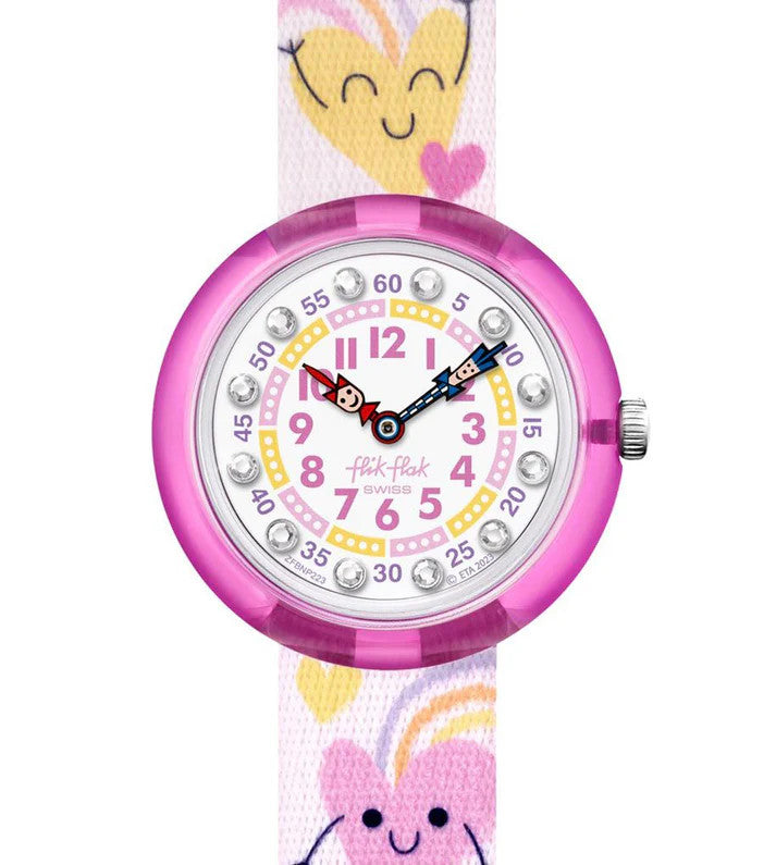 Flik Flak Kinderuhren Bouncing Hearts FBNP223 – Farbenfrohes Design