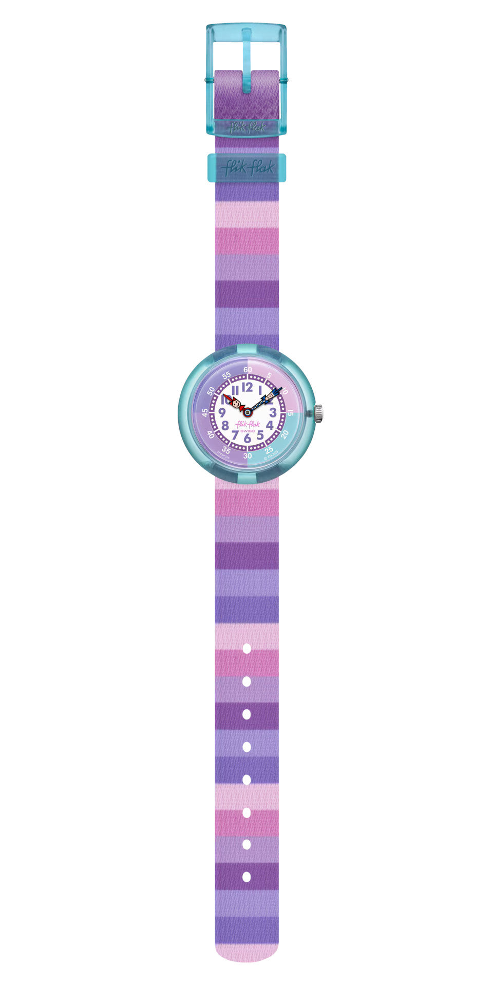 Flik Flak Kinder Armbanduhr Stripy Purple FBNP225 – Farbenfrohes Design für Mädchen