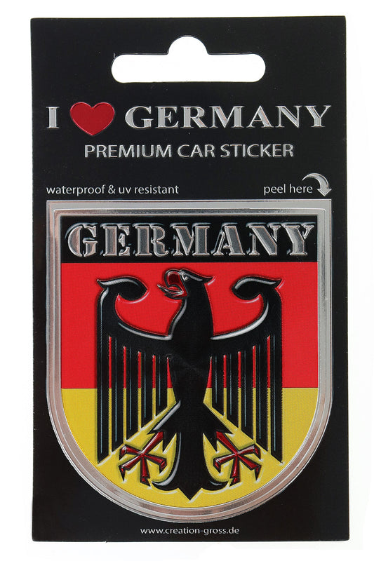 Autosticker I love Germany – Silber, geprägt & glitzernd | Allgäu Souvenir