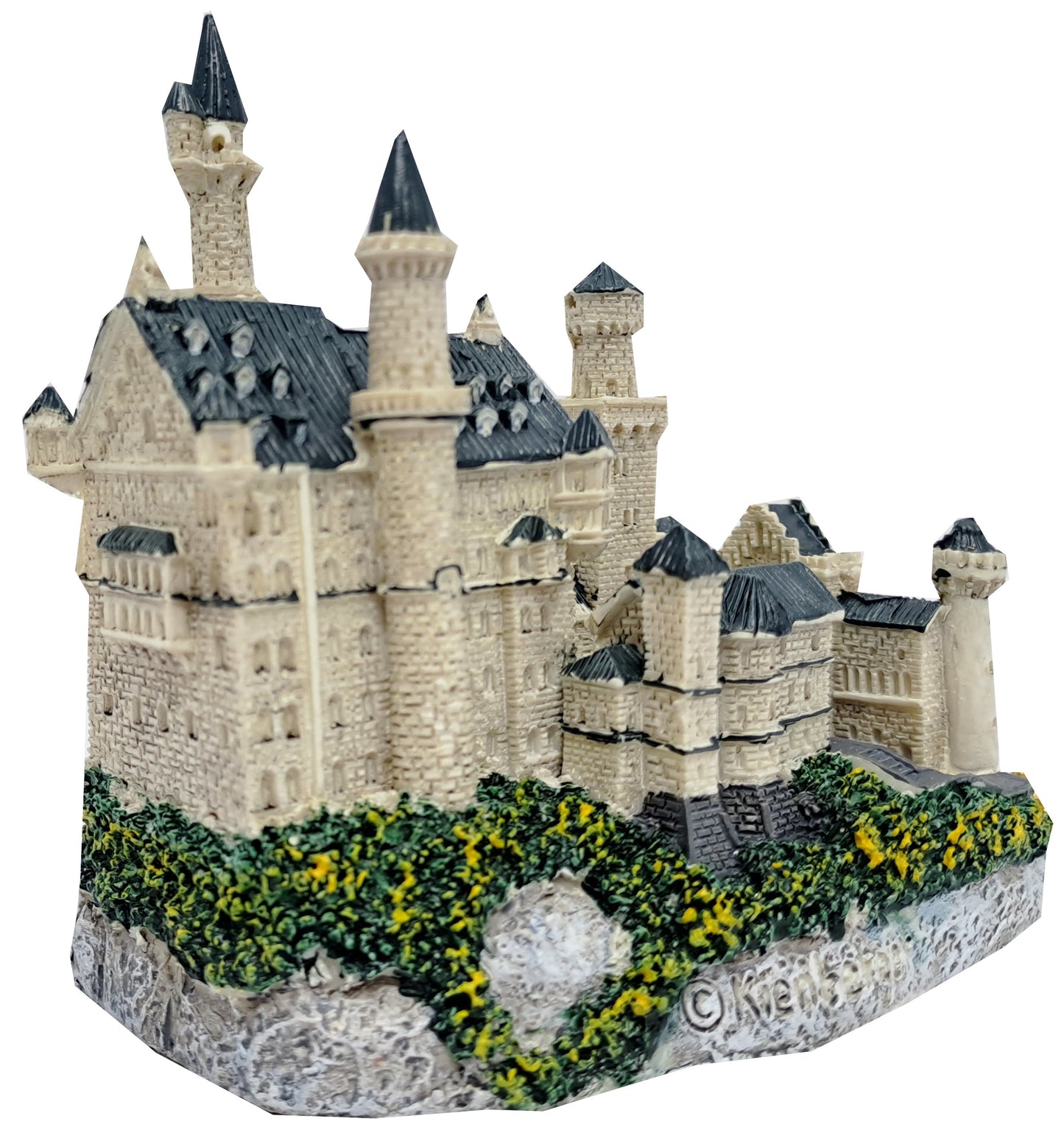 Schloss Neuschwanstein Modell mit Pferdekutsche und Schwan