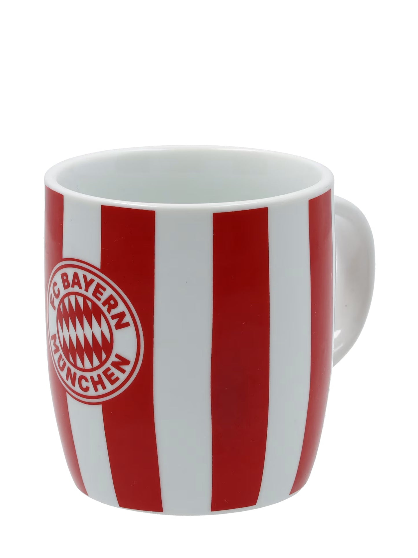 FC Bayern Tasse Rot Streifen mit Logo 300ml – Offizieller Fanartikel