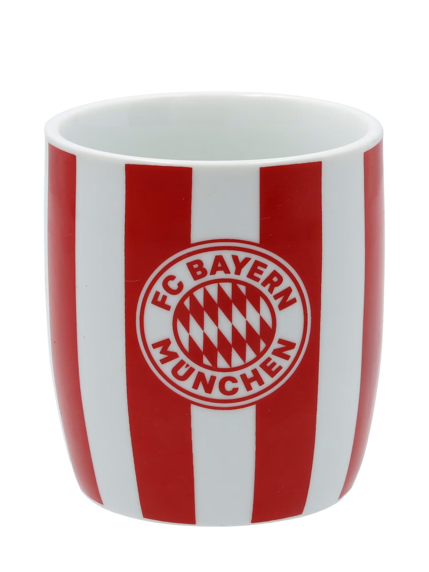 FC Bayern Tasse Rot Streifen mit Logo 300ml – Offizieller Fanartikel