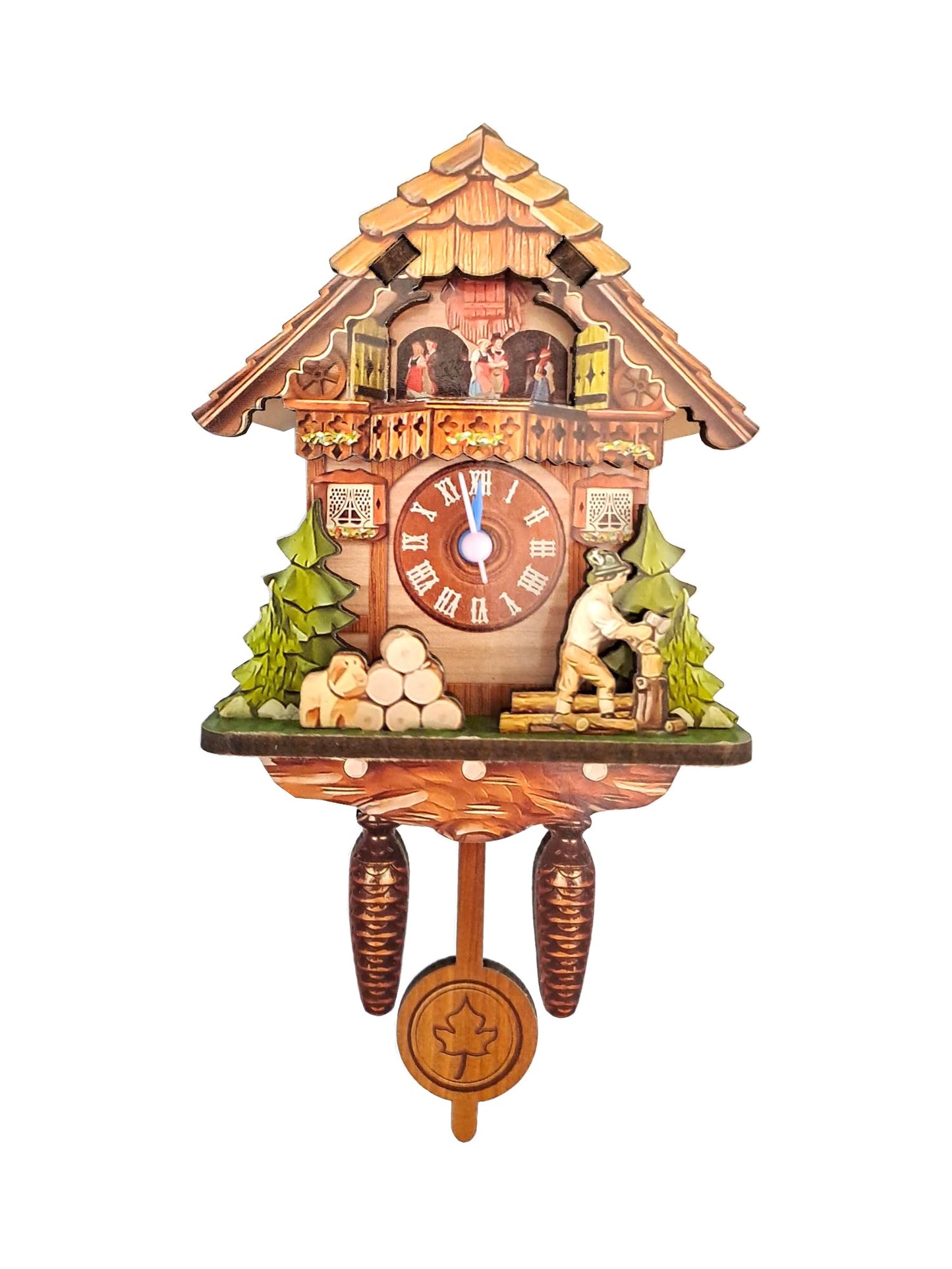 Magnet Kuckucksuhr Holzhacker mit echter Uhr und Pendelbewegung – Souvenir Germany
