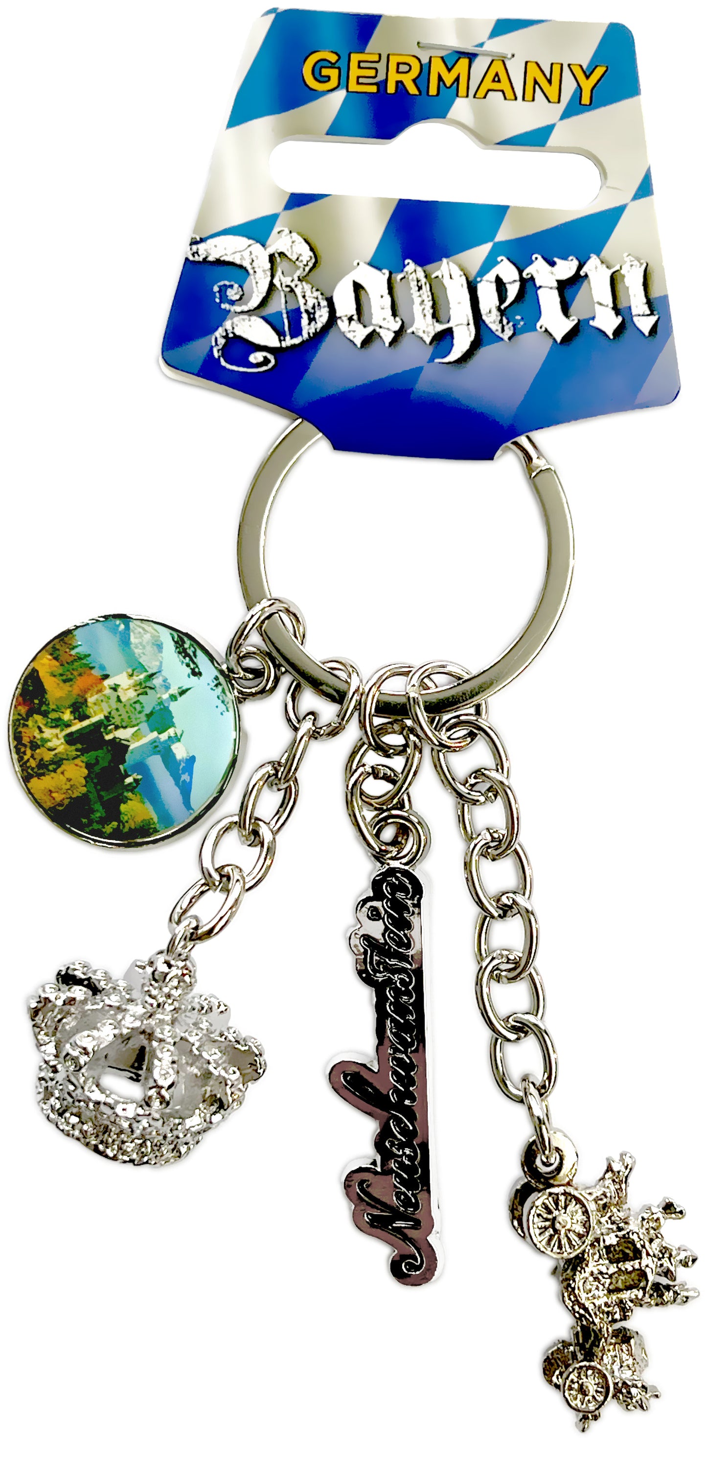 Schlüsselanhänger Neuschwanstein-Kutsche-Krone – Einzigartiges Souvenir aus Bayern