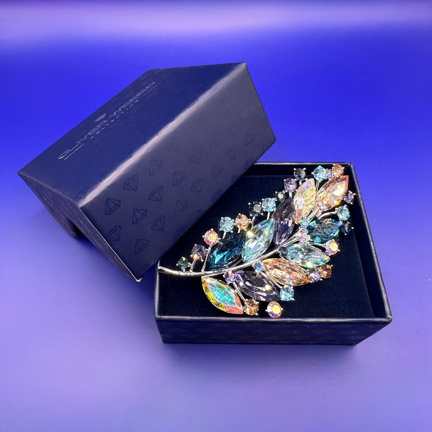 Oliver Weber Brosche Twig Crystal Gold Multifarbig – Elegante Blumen-Brosche online kaufen