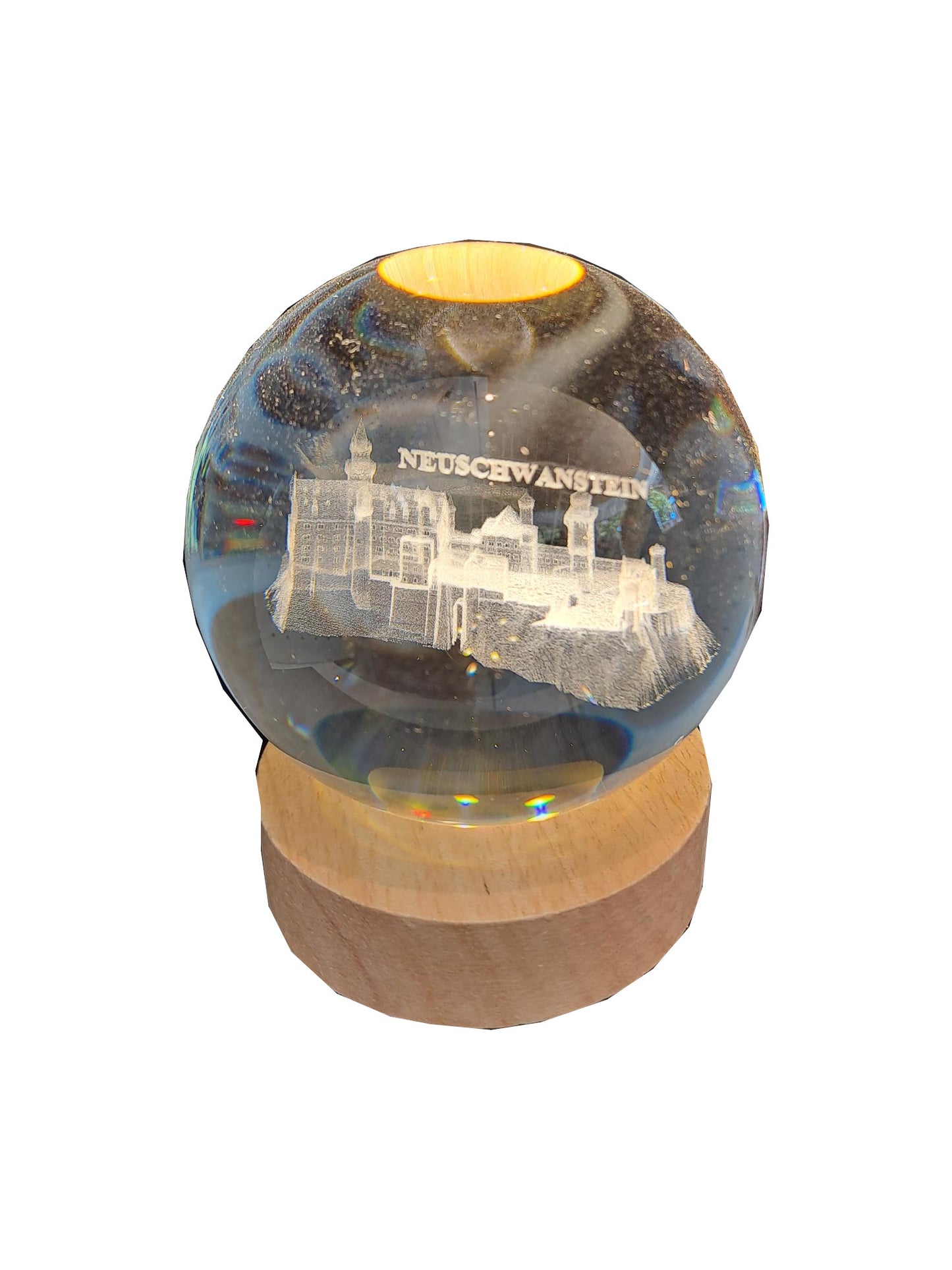 Hologramm Glaskugel Schloss Neuschwanstein - Fantastischer Blick mit LED-Beleuchtung und USB-Anschluss