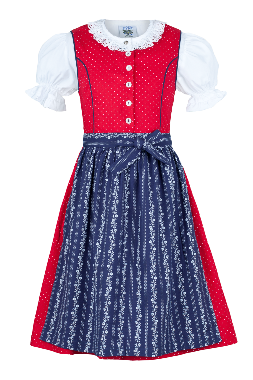 Dirndl Rot Traditionelle Bayerische Tracht für Kinder und Teenager
