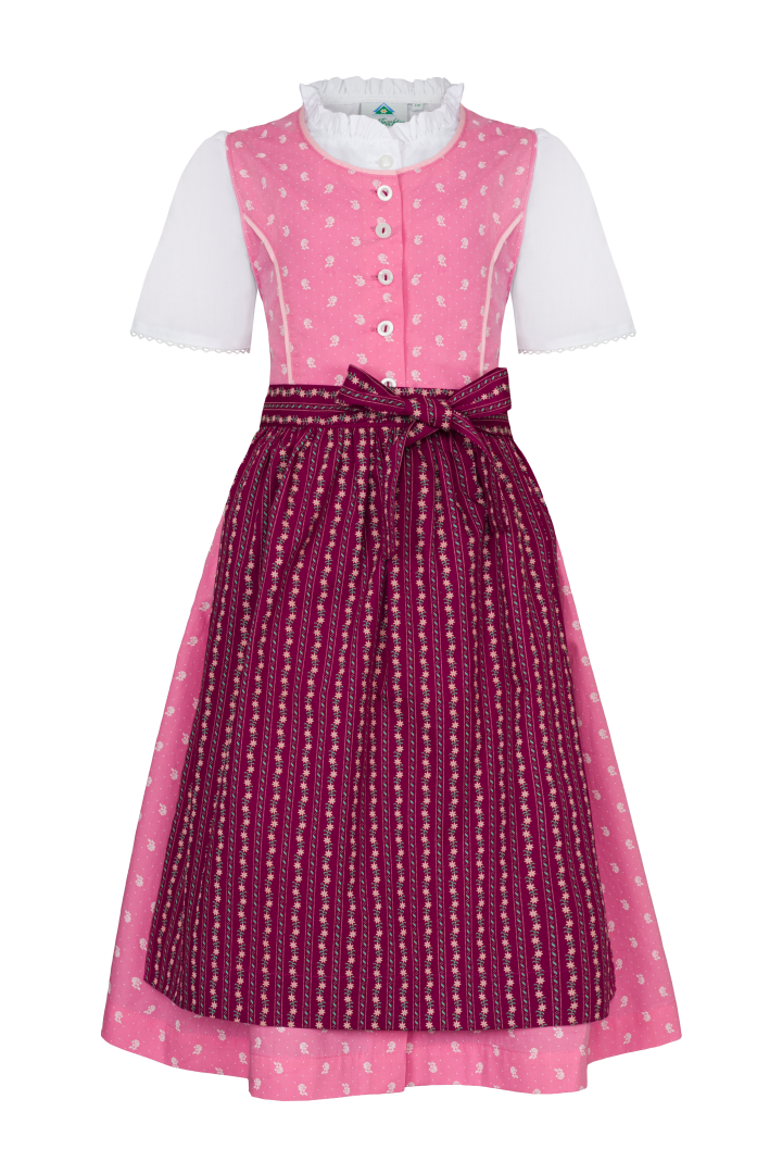 Dirndl Rosa mit Blümchen Bayerische Tracht für Kinder und Teenager