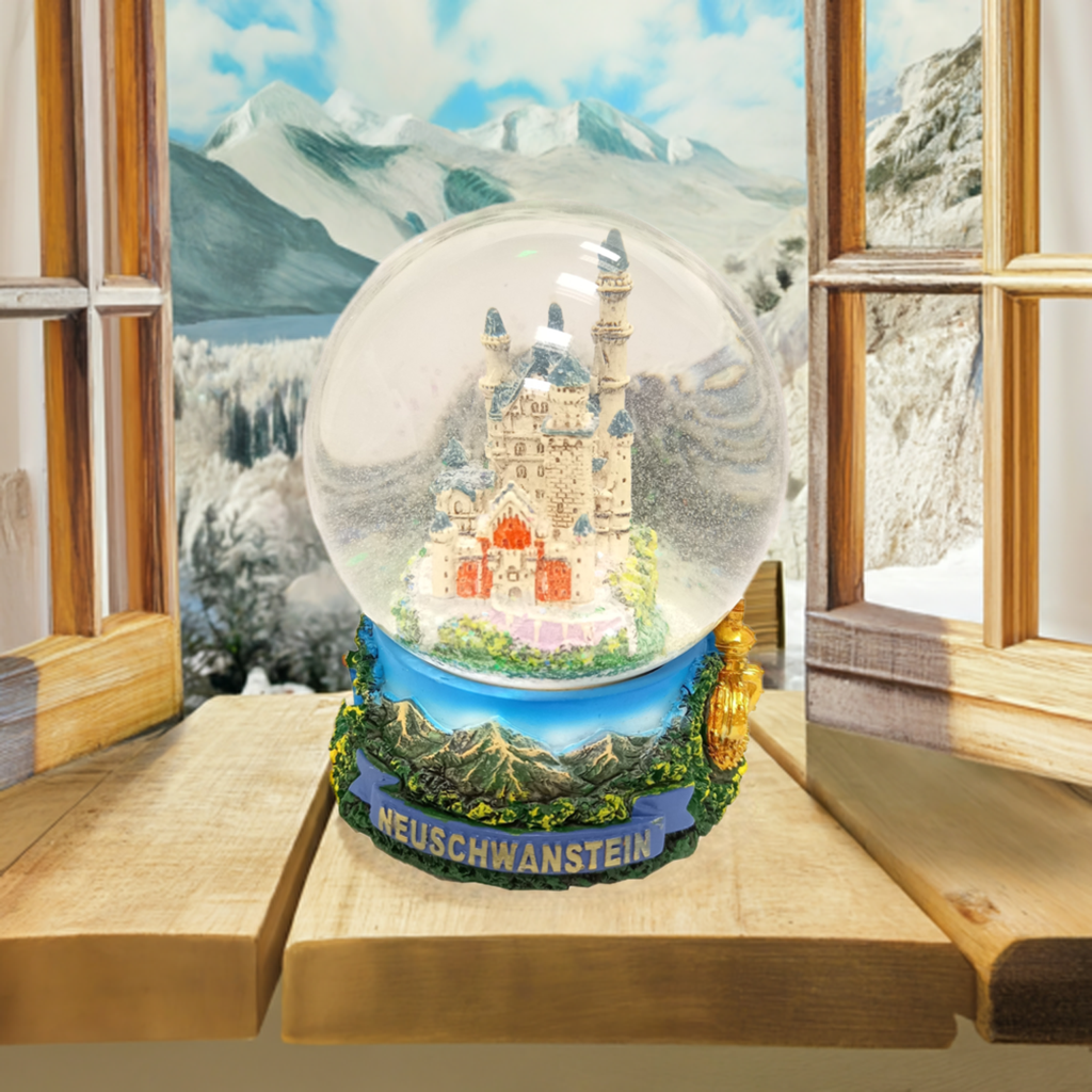 Schneekugel - Schloss Neuschwanstein Romantik Kristallkugel 100mm