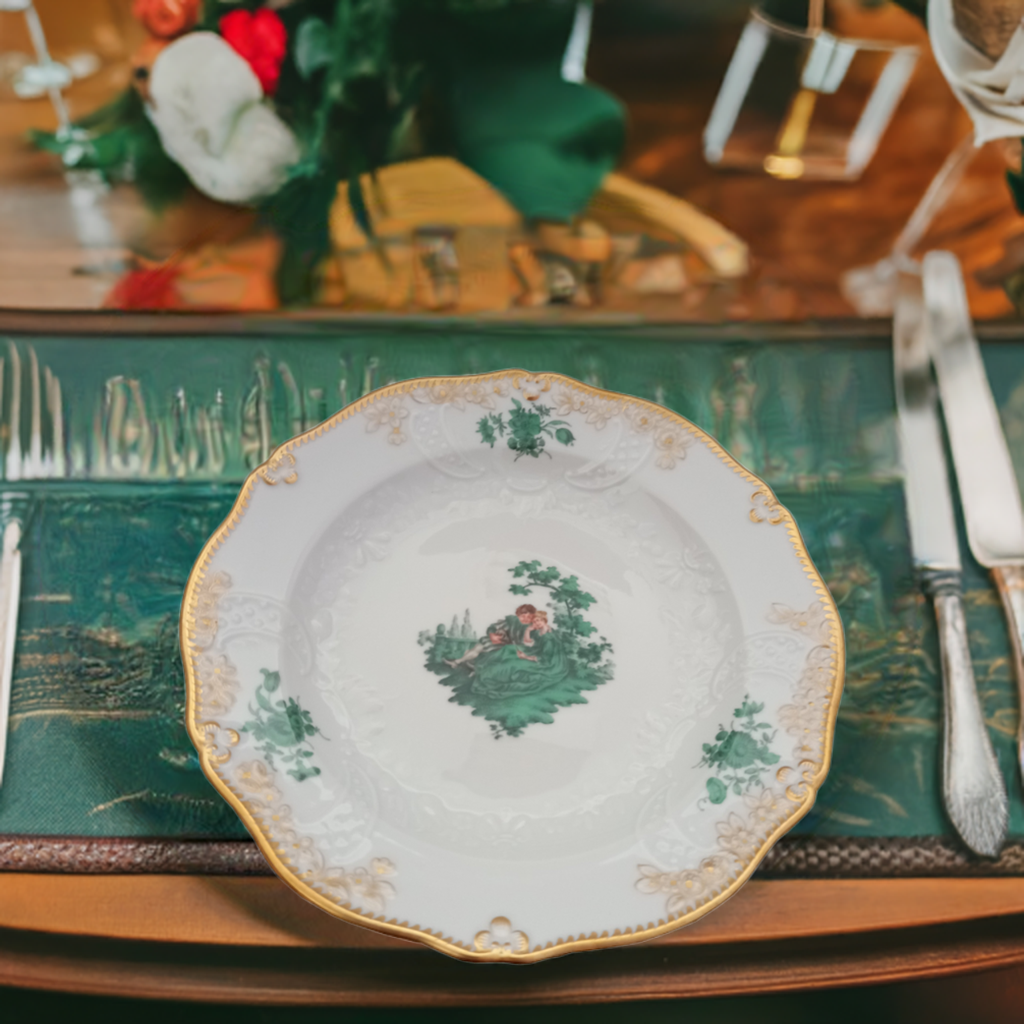 Meissen Porzellan Teller mit Watteau Figurenmalerei – Jetzt 50% Rabatt im Winter-Sale!