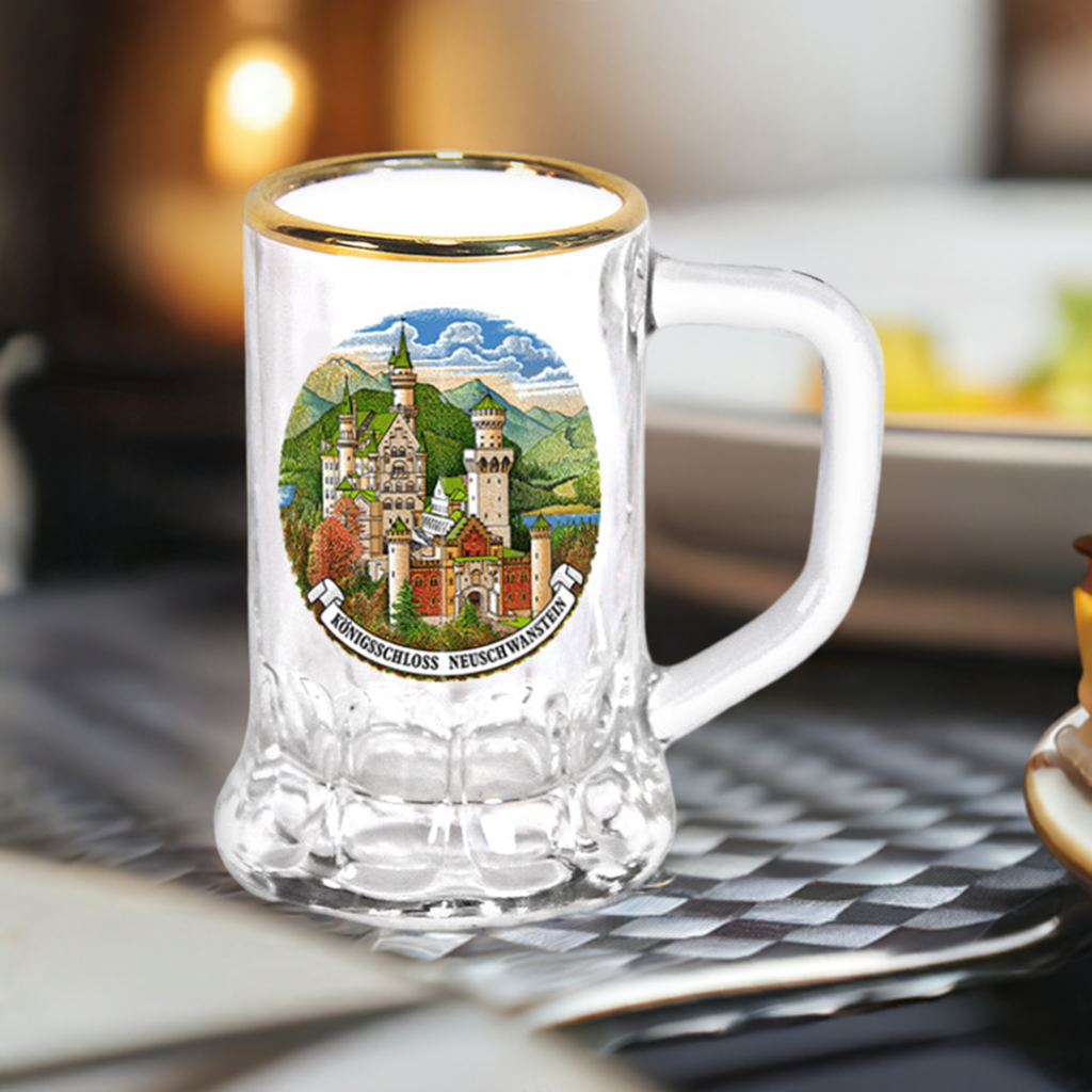 Seidelchen Hans Neuschwanstein mit Goldrand – Elegantes Glas für Feiern | Allgäu Online Shop