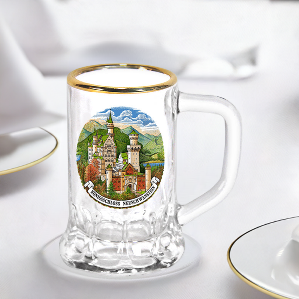 Seidelchen Hans Neuschwanstein mit Goldrand – Elegantes Glas für Feiern | Allgäu Online Shop