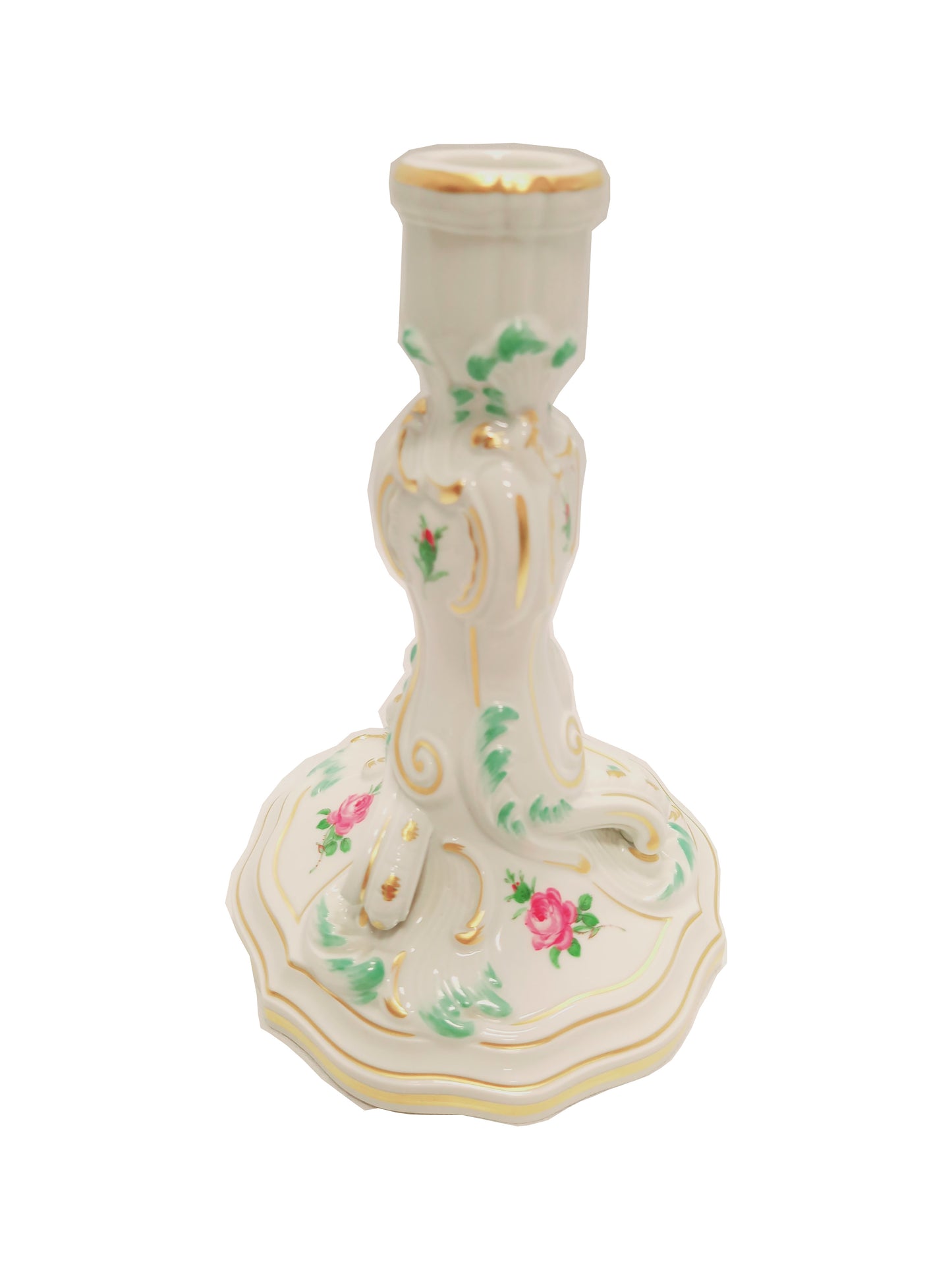 Meissen Porzellan Kerzenhalter Rote Rose – Exklusiv im Sale mit 50% Rabatt!