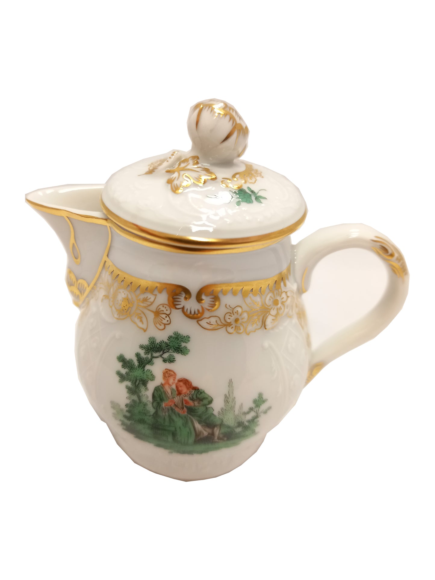 Meissen Porzellan Gießer mit Watteau Figurenmalerei – Jetzt 50% Rabatt!
