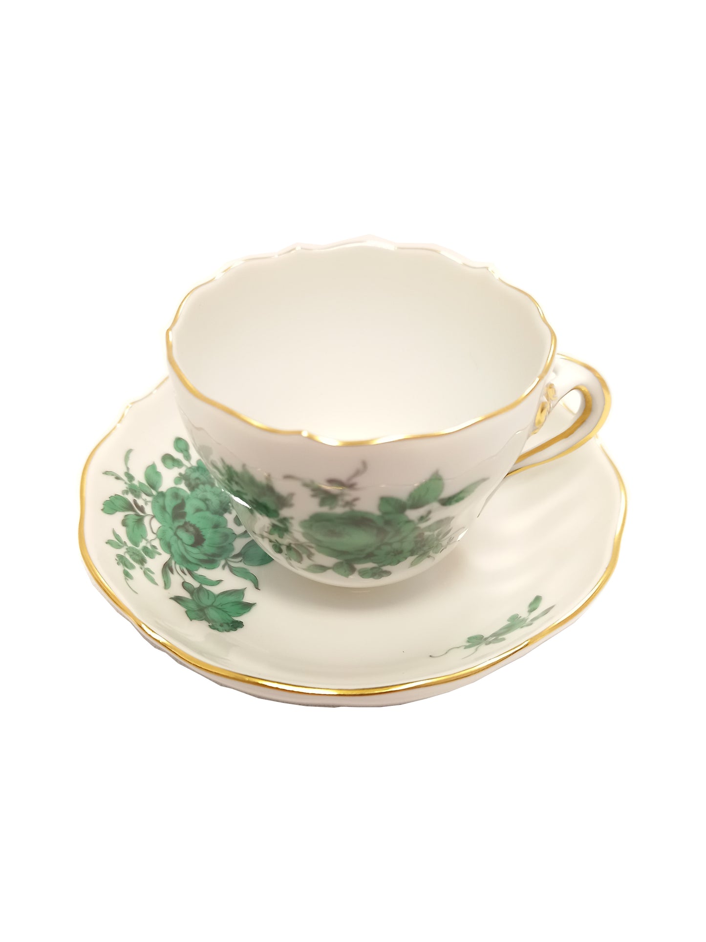 Meissen Mokka-Tasse Kupfer grün