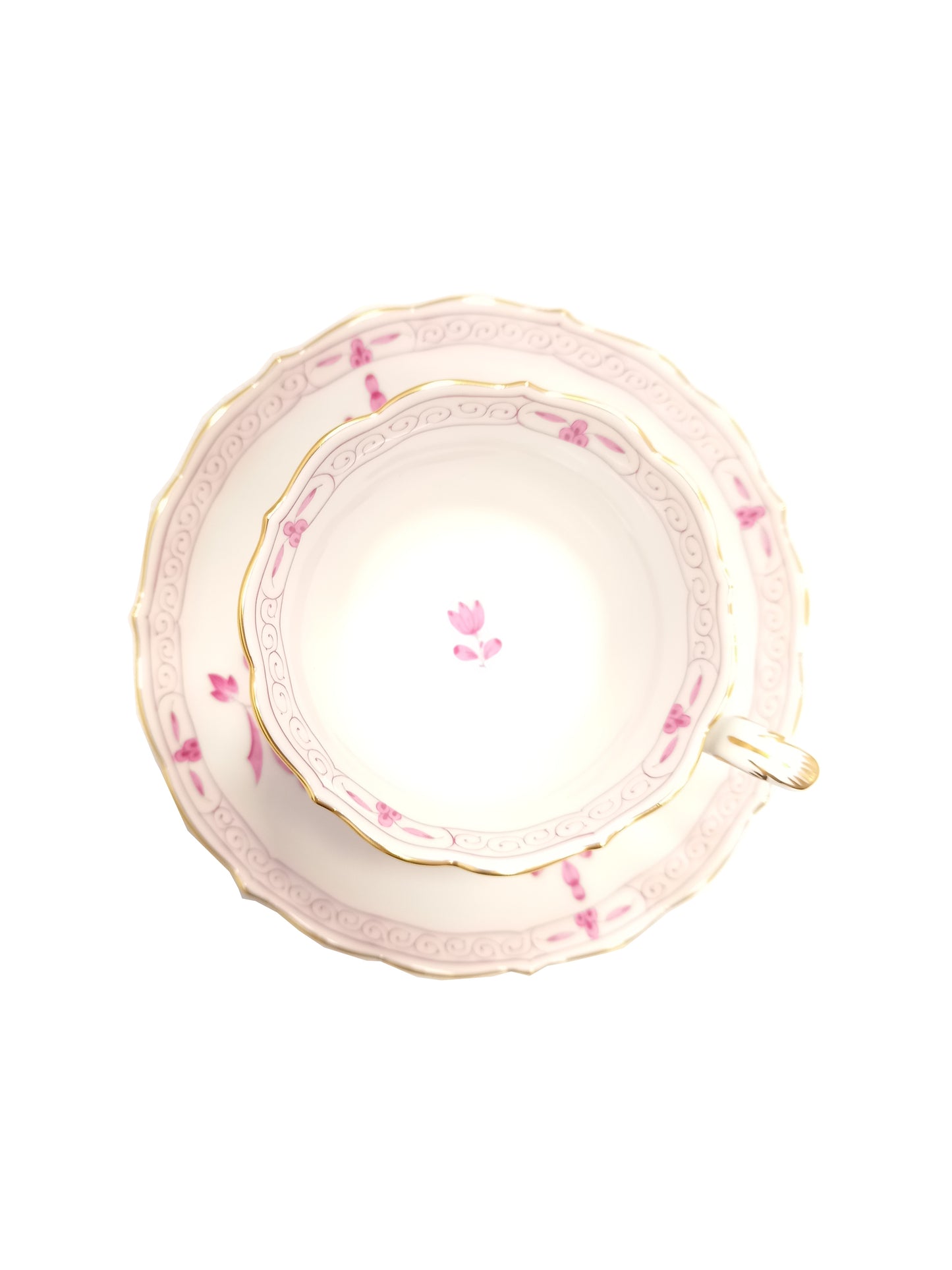Meissen Ind. Malerei Kaffee-Tasse 2-teilig