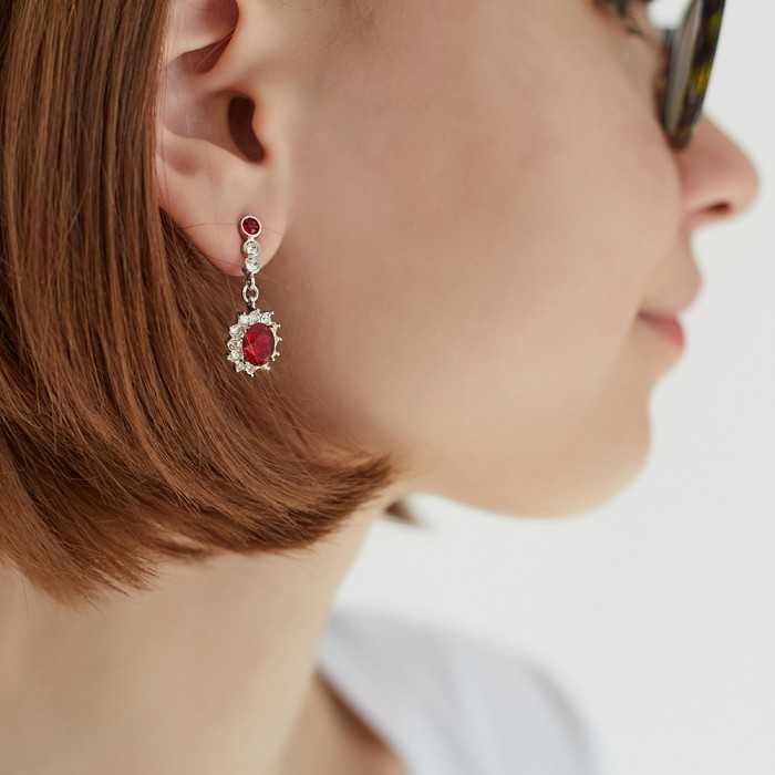 Earring Princess Montana Rhodium-Plated Brass