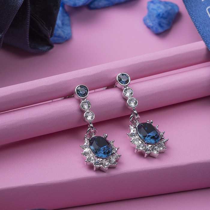 Earring Princess Montana Rhodium-Plated Brass