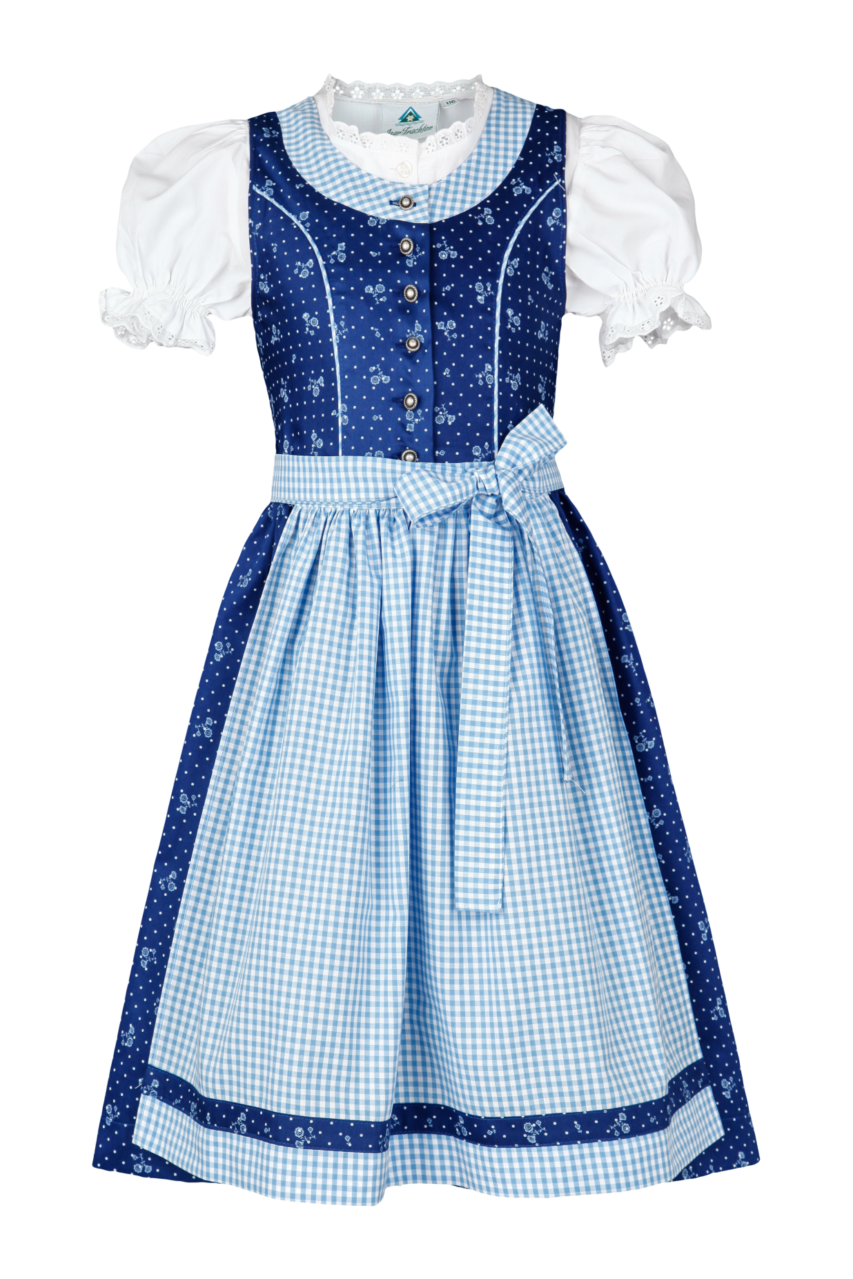 Blaues Dirndl mit passender blauer Schürze – Elegante Trachtenmode für Damen & Kinder | Jetzt online kaufen