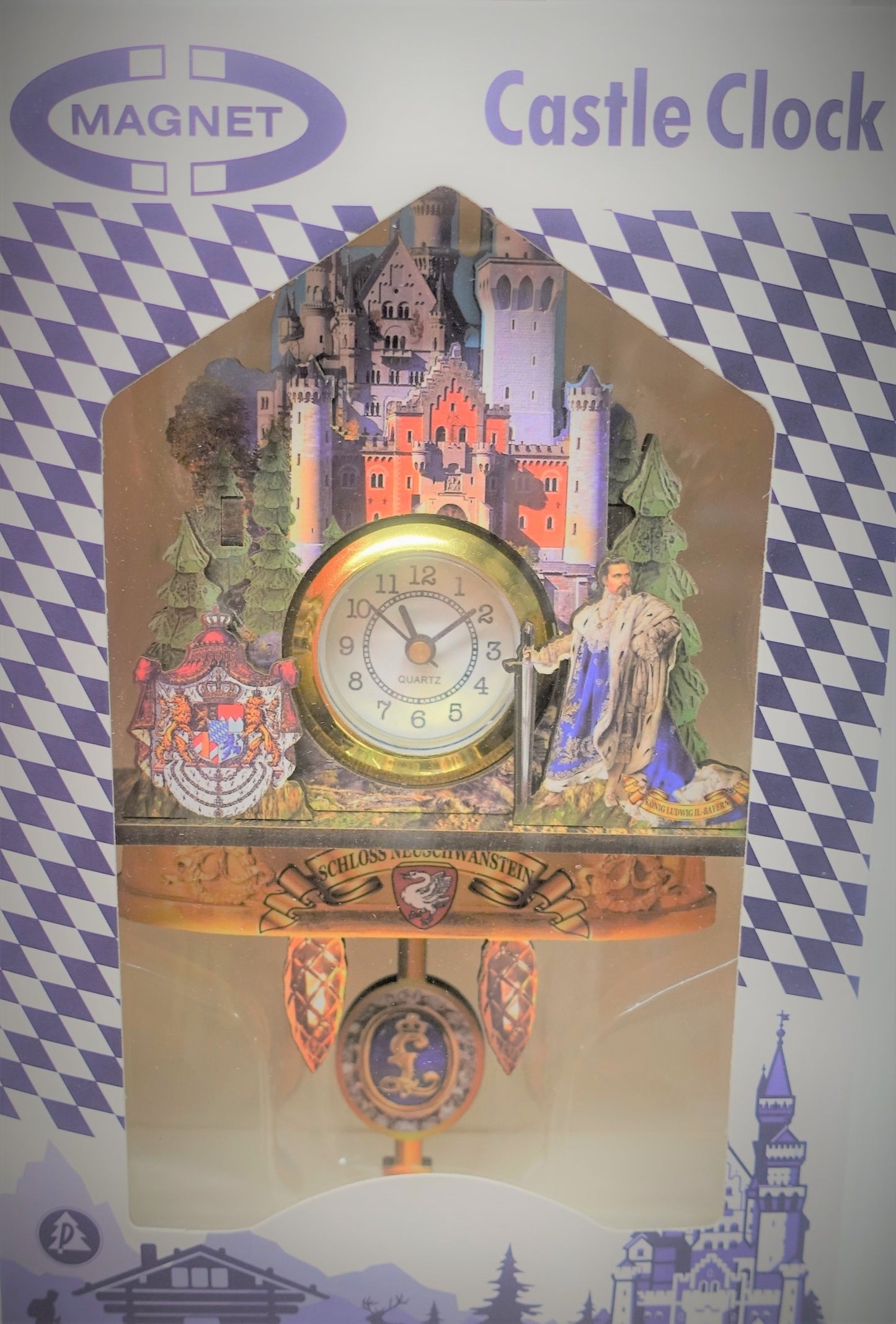 Magnet Kuckucksuhr Schloss Neuschwanstein- Cuckoo Clock 17 cm