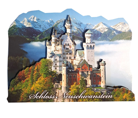 Magnet 2D Schloss Neuschwanstein Sommer Bergkulisse – Souvenir aus Germany online kaufen