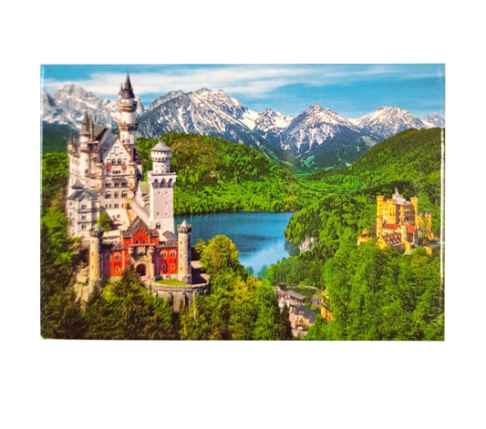 Magnet Kombi Souvenir quer – Schloss Neuschwanstein & Schloss Hohenschwangau