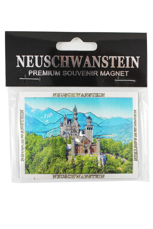 Magnet Schloss Neuschwanstein Silber – Souvenir mit Alpenblick | Allgäu Shopping