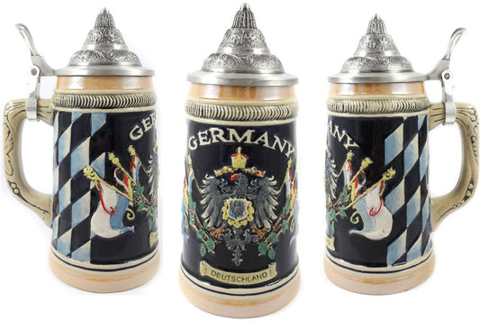 Bierkrug Germany - Deutschland bunt mit Zinndeckel 500ml