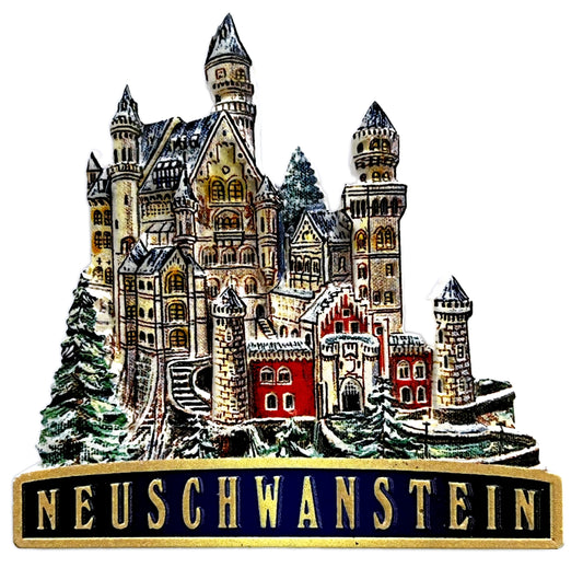 Magnet Schloss Neuschwanstein – Bunte Skizze Souvenir aus Bayern