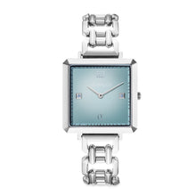 Lade das Bild in den Galerie-Viewer, Armbanduhr Iconic Cube Ocean Cyan Statement silber

