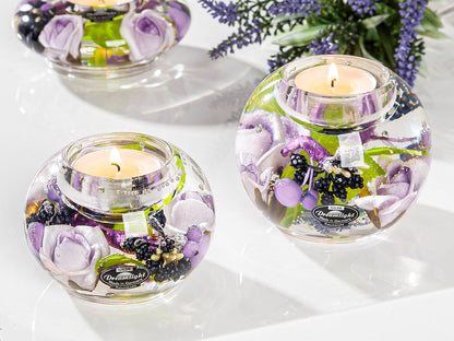 Dreamlight Mercur Livia 73307 – Elegantes Windlicht im floralen Design in Violett | Allgäu Shopping