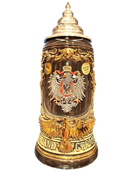Bierkrug 750 ml Bundeswappen mit Adlerhenkel & Zinndeckel – limitierte Auflage online kaufen